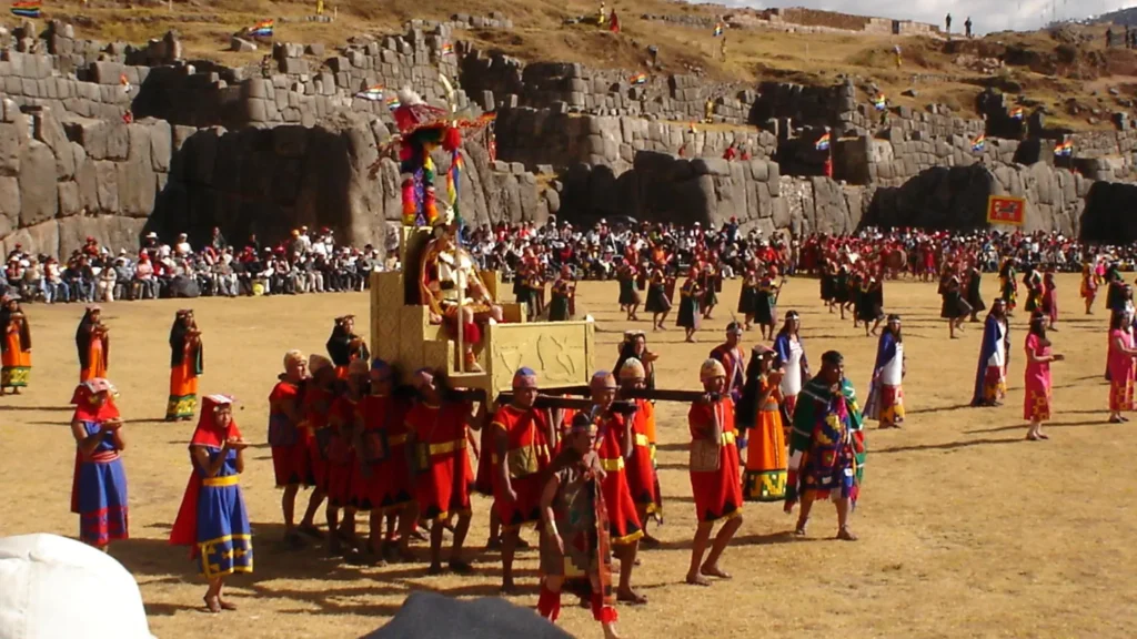 Main stage of Inti Raymi on the Sacsayhuaman esplanade.