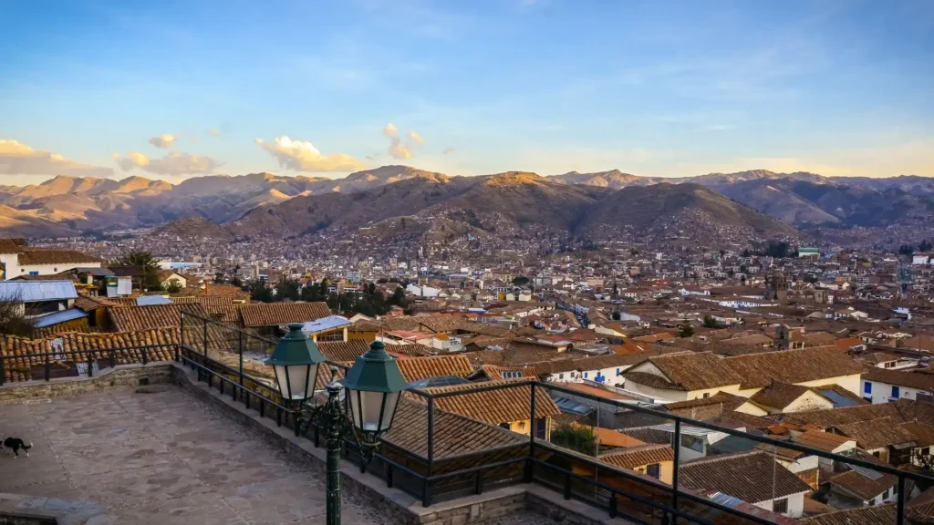 Tourists doing an acclimatization walk in the San Blas neighborhood, Cusco.