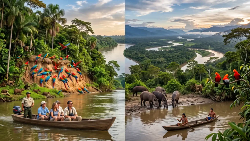Comparison between Tambopata National Reserve and Manu National Park in the Peruvian Amazon.